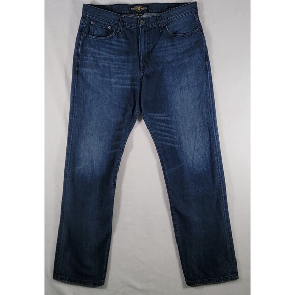LUCKY BRAND Blue 429 Classic Straight Men's Jeans Size 36x34 Dark Wash Denim - Picture 1 of 14